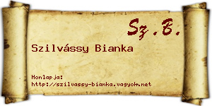 Szilvássy Bianka névjegykártya