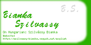 bianka szilvassy business card